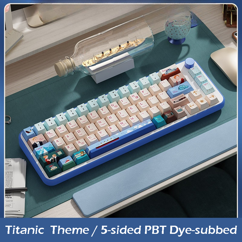 Titanic 104+34 / 54 Cherry Profile Keycap Set Cherry MX PBT Dye-subbed for Mechanical Gaming Keyboard